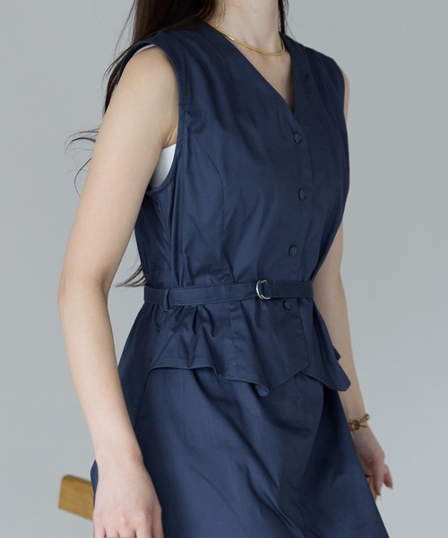 PREFERIR（プレフェリール）の「セットアップ見え ワンピース(M,L)（ワンピース・レディース・チャコールグレー/ネイビー・MEDIUM/LARGE）」の19枚目の写真