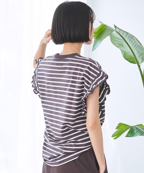 coen(コーエン)の「ボーダーフリルカットソー(Tシャツ/カットソー・レディース・ナチュラル/コバルトブルー/オフホワイト/ダークグレー・M/L)」の19枚目の写真