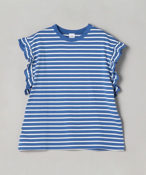 coen(コーエン)の「ボーダーフリルカットソー(Tシャツ/カットソー・レディース・ナチュラル/コバルトブルー/オフホワイト/ダークグレー・M/L)」の8枚目の写真