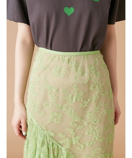 LILY BROWN（リリーブラウン）の「レイヤードレーススカート（スカート・レディース・グリーン/アイボリー/ブラック・FREE）」の20枚目の写真
