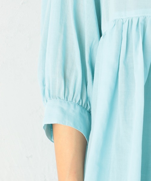 GALLORIA（ギャローリア）の「ウエストギャザーペプラムブラウス（シャツ/ブラウス・レディース・チェリーピンク/ホワイト/ライトブルー・LL/S/M/L）」の6枚目の写真