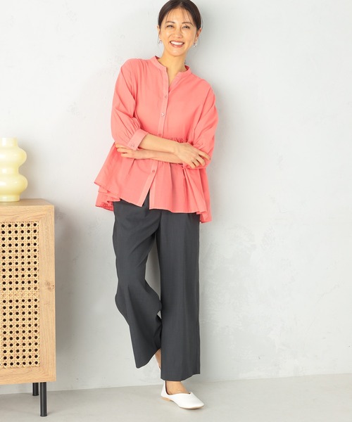 GALLORIA（ギャローリア）の「ウエストギャザーペプラムブラウス（シャツ/ブラウス・レディース・チェリーピンク/ホワイト/ライトブルー・LL/S/M/L）」の11枚目の写真