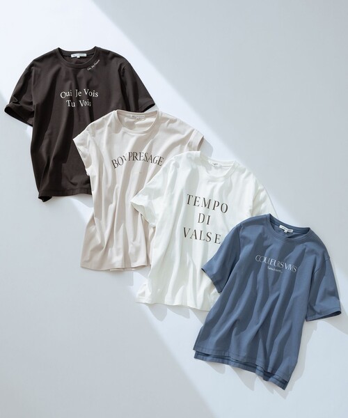 【接触冷感/洗える】BON-PRESAGE ロゴ フレンチスリーブ Tシャツ セール】【接触冷感/洗える】BON-PRESAGE ロゴ フレンチスリーブ