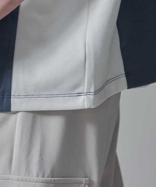 BROWNY（ブラウニー）の「BROWNY/ドルマンポンチハーフZIPT（Tシャツ/カットソー・メンズ・ホワイト/サックスブルー・MEDIUM/LARGE）」の8枚目の写真