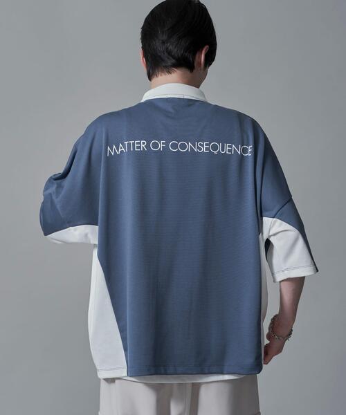 BROWNY（ブラウニー）の「BROWNY/ドルマンポンチハーフZIPT（Tシャツ/カットソー・メンズ・ホワイト/サックスブルー・MEDIUM/LARGE）」の16枚目の写真