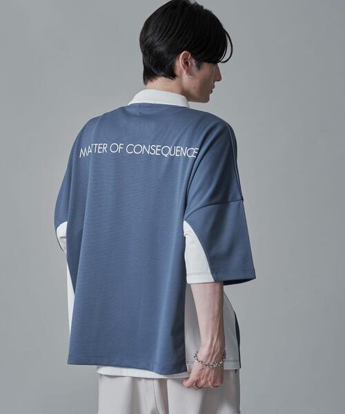 BROWNY（ブラウニー）の「BROWNY/ドルマンポンチハーフZIPT（Tシャツ/カットソー・メンズ・ホワイト/サックスブルー・MEDIUM/LARGE）」の17枚目の写真