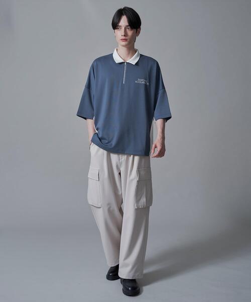 BROWNY（ブラウニー）の「BROWNY/ドルマンポンチハーフZIPT（Tシャツ/カットソー・メンズ・ホワイト/サックスブルー・MEDIUM/LARGE）」の18枚目の写真
