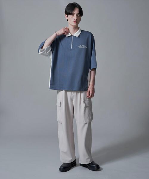 BROWNY（ブラウニー）の「BROWNY/ドルマンポンチハーフZIPT（Tシャツ/カットソー・メンズ・ホワイト/サックスブルー・MEDIUM/LARGE）」の19枚目の写真