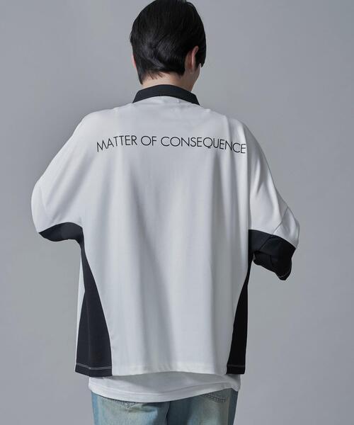 BROWNY（ブラウニー）の「BROWNY/ドルマンポンチハーフZIPT（Tシャツ/カットソー・メンズ・ホワイト/サックスブルー・MEDIUM/LARGE）」の11枚目の写真