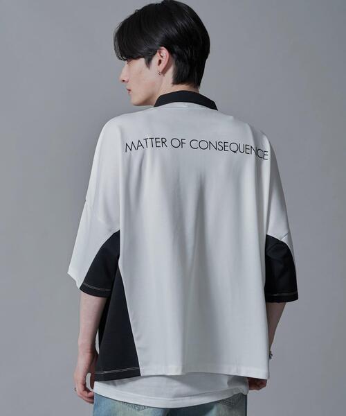 BROWNY（ブラウニー）の「BROWNY/ドルマンポンチハーフZIPT（Tシャツ/カットソー・メンズ・ホワイト/サックスブルー・MEDIUM/LARGE）」の12枚目の写真