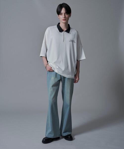 BROWNY（ブラウニー）の「BROWNY/ドルマンポンチハーフZIPT（Tシャツ/カットソー・メンズ・ホワイト/サックスブルー・MEDIUM/LARGE）」の14枚目の写真