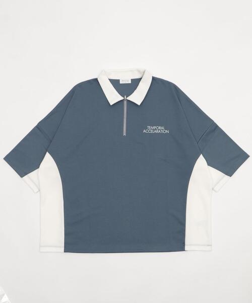 BROWNY（ブラウニー）の「BROWNY/ドルマンポンチハーフZIPT（Tシャツ/カットソー・メンズ・ホワイト/サックスブルー・MEDIUM/LARGE）」の20枚目の写真