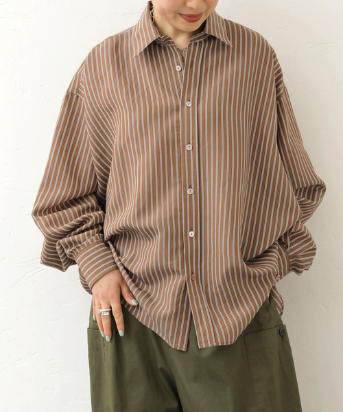 journal standard luxe ストライプ レギュラーカラーシャツ セール】ストライプ レギュラーカラーシャツ（シャツ/ブラウス