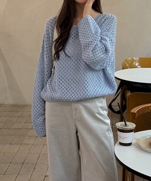 openwork knitting oversize pullover