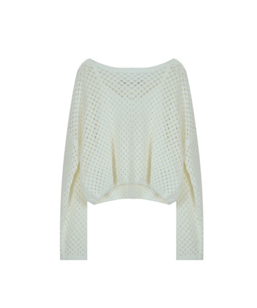 SUWDEE(スーディー)の「openwork knitting oversize pullover(その他トップス・レディース・ブルー/グレー/ブラック/アイボリー・FREE)」の8枚目の写真