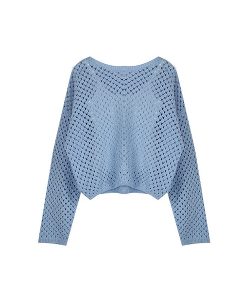 SUWDEE(スーディー)の「openwork knitting oversize pullover(その他トップス・レディース・ブルー/グレー/ブラック/アイボリー・FREE)」の10枚目の写真