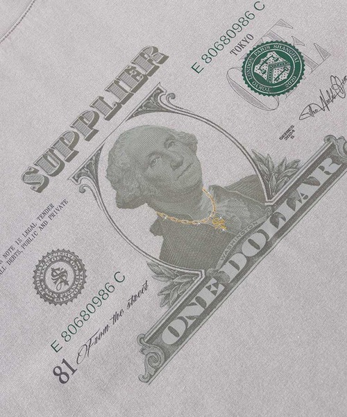 SUPPLIER（サプライヤー）の「SUPPLIER/サプライヤー Dollar Bill Tee Tシャツ（Tシャツ/カットソー・メンズ・ブラック/ベージュ・M/L/XL）」の6枚目の写真