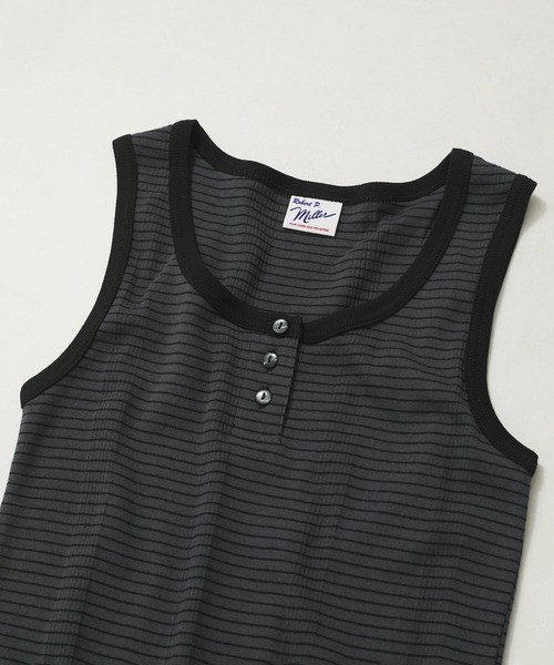 MILLER（ミラー）の「【Miller/ミラー】PANEL RIBBED HENRY TANK TOP（タンクトップ・レディース・ブラック/ライトグリーン/ピンク系その他/ブラック系その他3・FREE）」の2枚目の写真