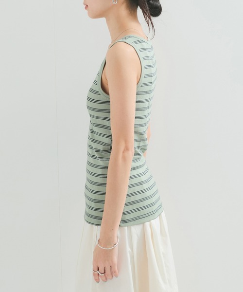 MILLER（ミラー）の「【Miller/ミラー】PANEL RIBBED HENRY TANK TOP（タンクトップ・レディース・ブラック/ライトグリーン/ピンク系その他/ブラック系その他3・FREE）」の10枚目の写真