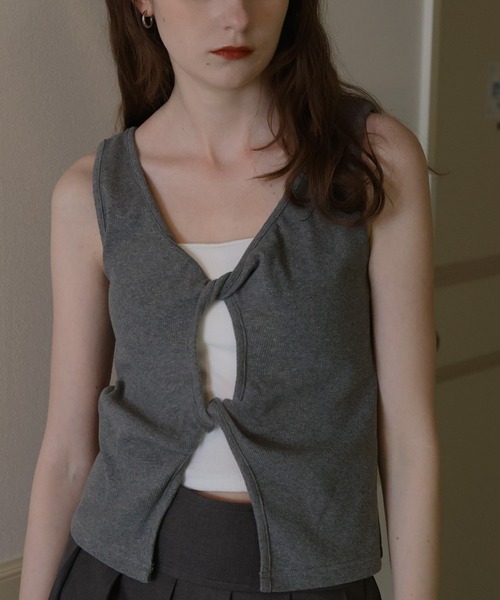 フロントオープンリブタンク（タンクトップ）｜Mili affinity