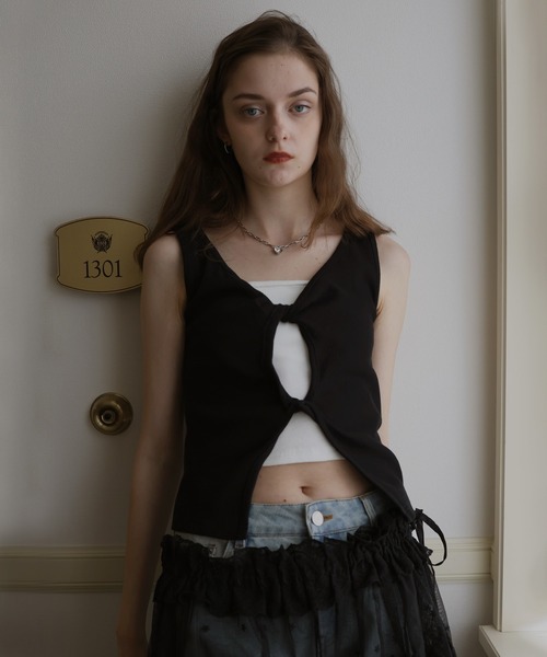 フロントオープンリブタンク（タンクトップ）｜Mili affinity（ミリ