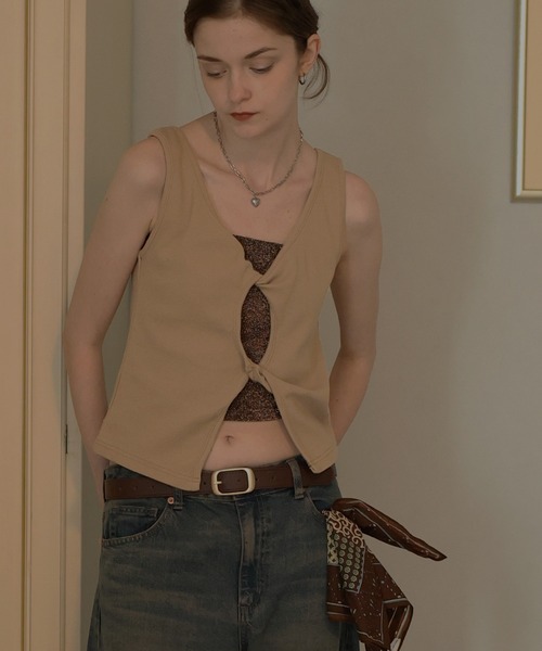 フロントオープンリブタンク（タンクトップ）｜Mili affinity