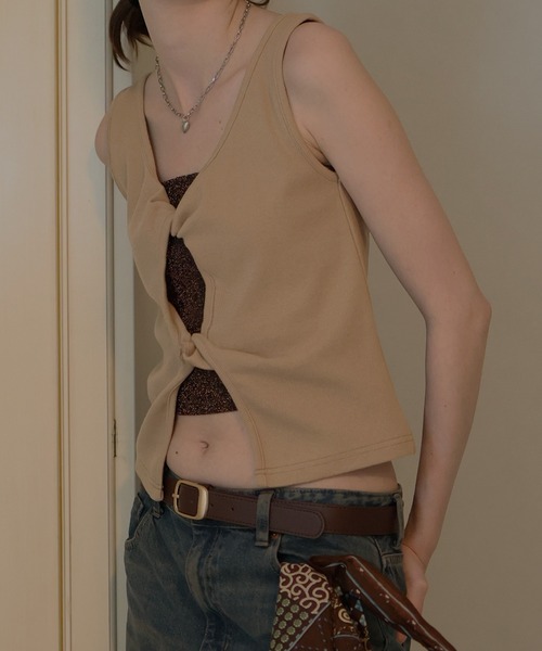 フロントオープンリブタンク（タンクトップ）｜Mili affinity（ミリ