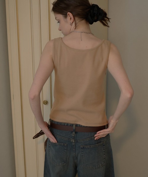 フロントオープンリブタンク（タンクトップ）｜Mili affinity（ミリ