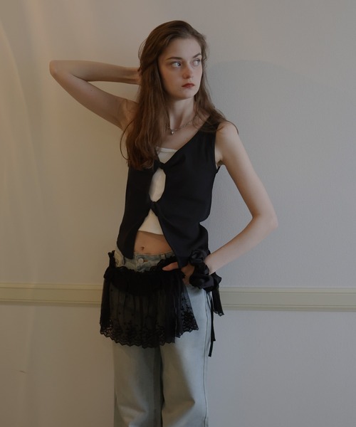 フロントオープンリブタンク（タンクトップ）｜Mili affinity（ミリ