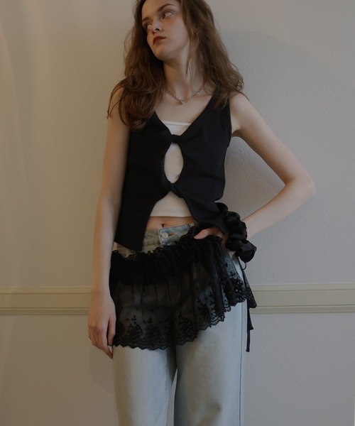 フロントオープンタンクトップ　ブラウン フロントオープンタンクトップ（タンクトップ）｜ETRÉ TOKYO