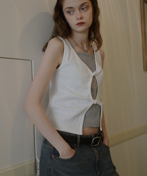 セール】フロントオープンリブタンク（タンクトップ）｜Mili affinity