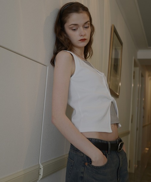 フロントオープンリブタンク（タンクトップ）｜Mili affinity