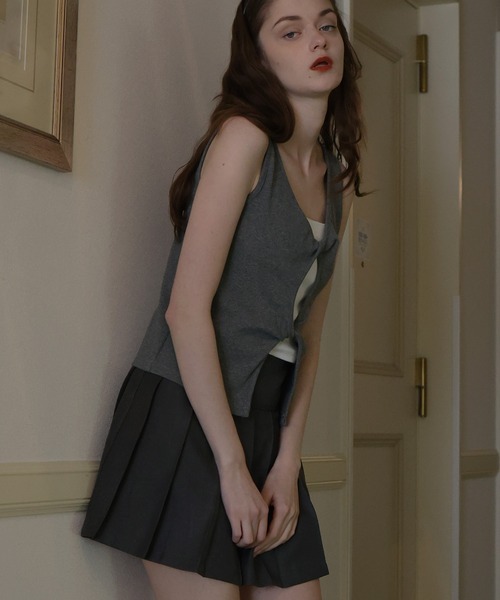 フロントオープンリブタンク（タンクトップ）｜Mili affinity（ミリ