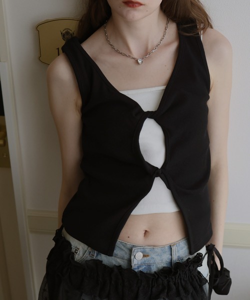 フロントオープンリブタンク（タンクトップ）｜Mili affinity（ミリ