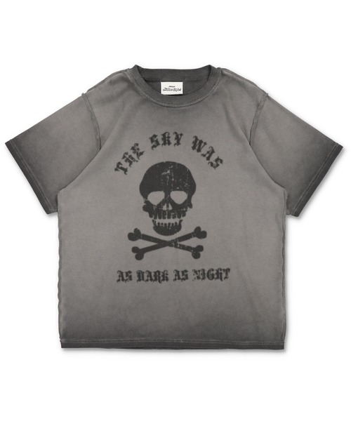 grancy スカルラインストーンデザインtシャツ m1 GRANCY】Skull Rhinestone Design T-shirt / スカルライン