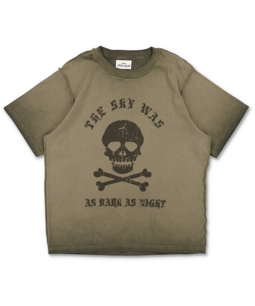 grancy スカルラインストーンデザインtシャツ s1 セール】グランジTシャツカットソー/スカルプリント