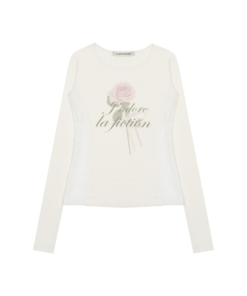 LARTIGENT(ラーティゼン)の「L15 LACE SLIM T-SHIRT(Tシャツ/カットソー・レディース・ホワイト/ブラック/ピンク系その他・FREE)」の18枚目の写真