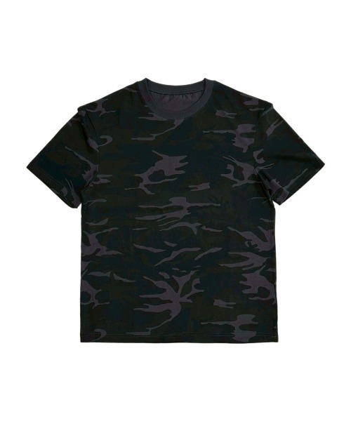 Chikashitsu +（チカシツプラス）の「【Chikashitsu +】camouflage round neck t-shirt / 【チカシツプラス】カモフラージュラウンドネックタイトフィット半袖Tシャツ（Tシャツ/カットソー・メンズ・ブラウン系カモフラージュ/チャコール・ONE SIZE）」の7枚目の写真