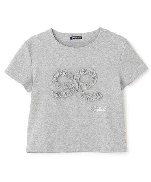 by LOVEiT（バイラビット）の「クシュクシュおリボンTシャツ（Tシャツ/カットソー・キッズ・グレー系/オフホワイト・130cm/150cm/160cm/140cm/120cm）」の3枚目の写真
