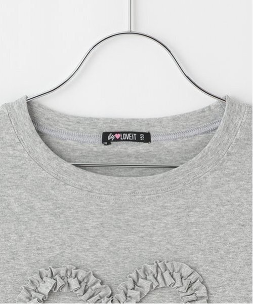 by LOVEiT（バイラビット）の「クシュクシュおリボンTシャツ（Tシャツ/カットソー・キッズ・グレー系/オフホワイト・130cm/150cm/160cm/140cm/120cm）」の5枚目の写真