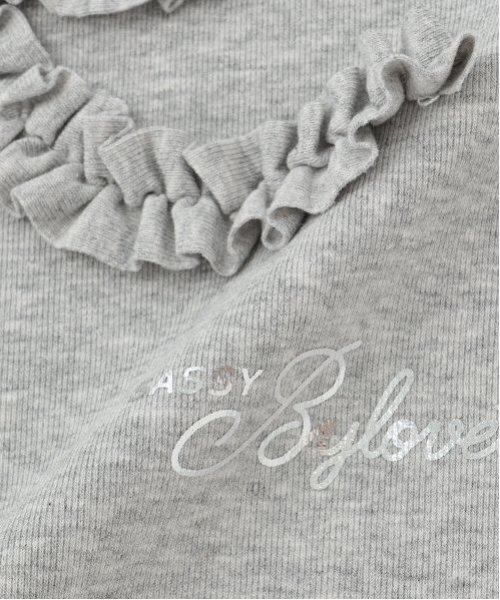 by LOVEiT（バイラビット）の「クシュクシュおリボンTシャツ（Tシャツ/カットソー・キッズ・グレー系/オフホワイト・130cm/150cm/160cm/140cm/120cm）」の9枚目の写真