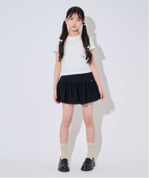 by LOVEiT（バイラビット）の「クシュクシュおリボンTシャツ（Tシャツ/カットソー・キッズ・グレー系/オフホワイト・130cm/150cm/160cm/140cm/120cm）」の13枚目の写真