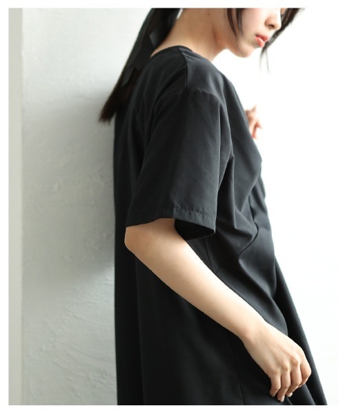 Sawa a la mode（サワアラモード）の「フロントツイストギャザーワンピース（ワンピース・レディース・モカ/ブラック・FREE）」の16枚目の写真