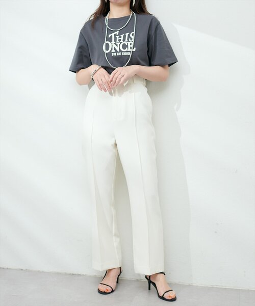 natural couture（ナチュラルクチュール）の「【osono】ハイウエスト美フレアパンツ（その他パンツ・レディース・オフホワイト/サックスブルー/ベージュ・LARGE/MEDIUM/SMALL）」の12枚目の写真