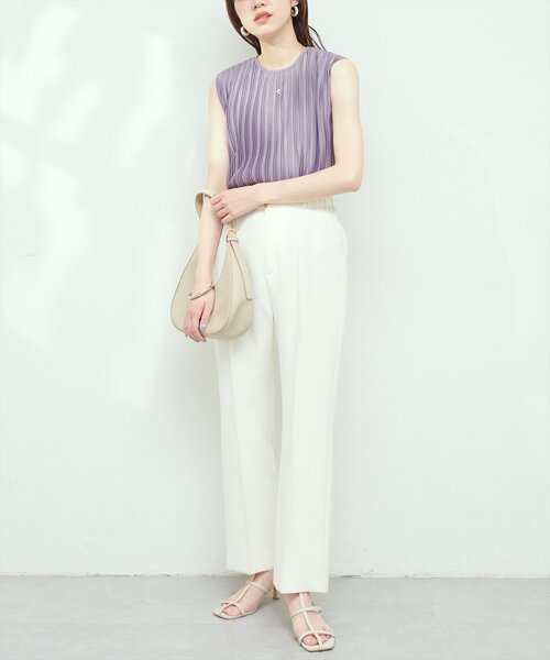 natural couture（ナチュラルクチュール）の「【osono】ハイウエスト美フレアパンツ（その他パンツ・レディース・オフホワイト/サックスブルー/ベージュ・LARGE/MEDIUM/SMALL）」の14枚目の写真