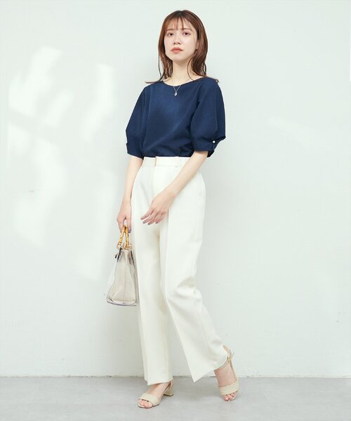 natural couture（ナチュラルクチュール）の「【osono】ハイウエスト美フレアパンツ（その他パンツ・レディース・オフホワイト/サックスブルー/ベージュ・LARGE/MEDIUM/SMALL）」の16枚目の写真