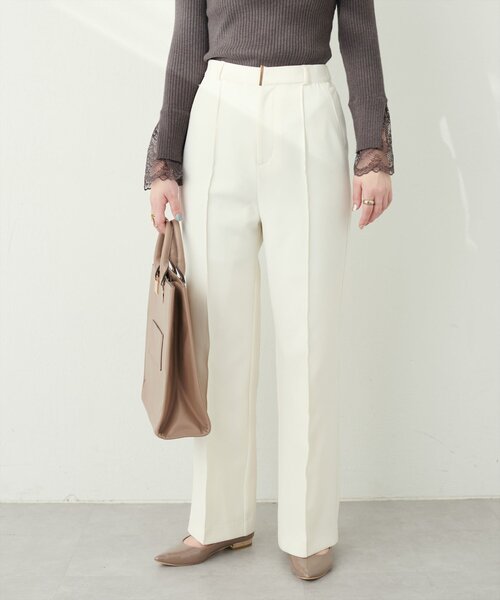 natural couture（ナチュラルクチュール）の「【osono】ハイウエスト美フレアパンツ（その他パンツ・レディース・オフホワイト/サックスブルー/ベージュ・LARGE/MEDIUM/SMALL）」の19枚目の写真