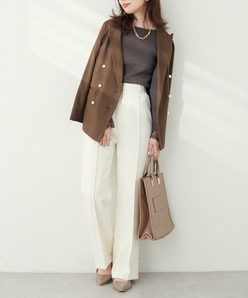 natural couture（ナチュラルクチュール）の「【osono】ハイウエスト美フレアパンツ（その他パンツ・レディース・オフホワイト/サックスブルー/ベージュ・LARGE/MEDIUM/SMALL）」の21枚目の写真