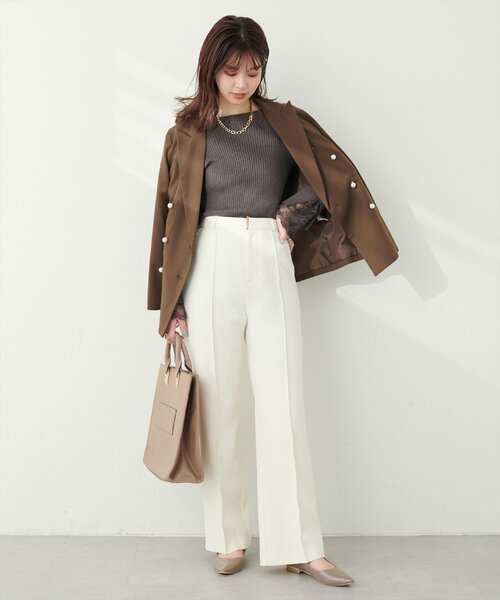 natural couture（ナチュラルクチュール）の「【osono】ハイウエスト美フレアパンツ（その他パンツ・レディース・オフホワイト/サックスブルー/ベージュ・LARGE/MEDIUM/SMALL）」の22枚目の写真