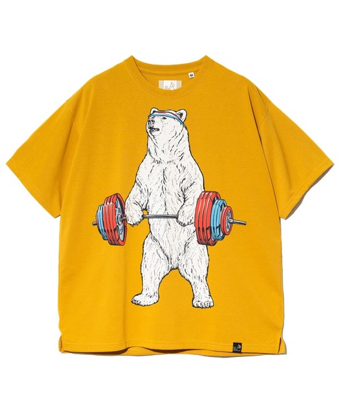 go slow caravan(ゴースローキャラバン)の「Drymix バーベルクマ BIG TEE(Tシャツ/カットソー・メンズ・セージグリーン/マスタード/ネイビー・MEDIUM/LARGE/X-LARGE)」の9枚目の写真